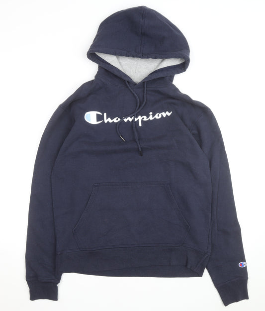 Champion Men's Blue Pullover Hoodie M Regular Fit Fleece