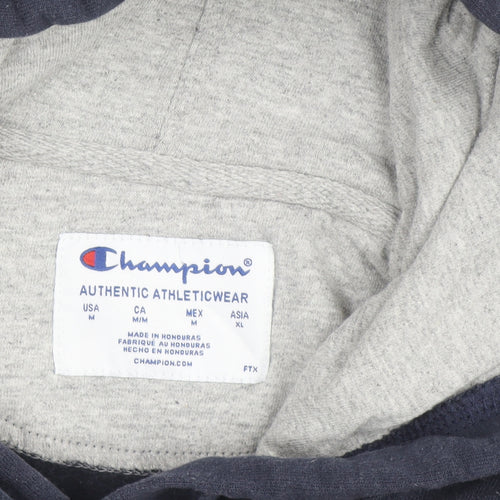 Champion Men's Blue Pullover Hoodie M Regular Fit Fleece