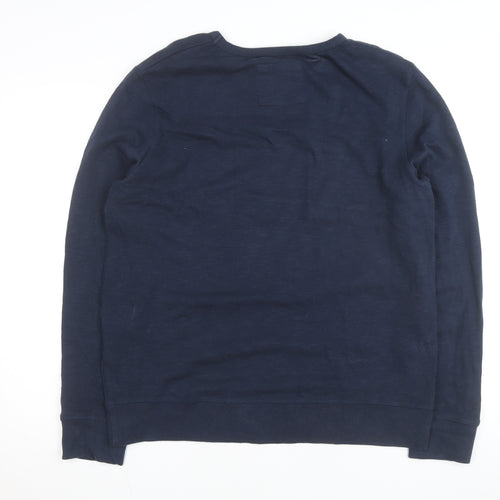 Bench Men's Blue Striped Pullover Sweatshirt Size L Crew Neck
