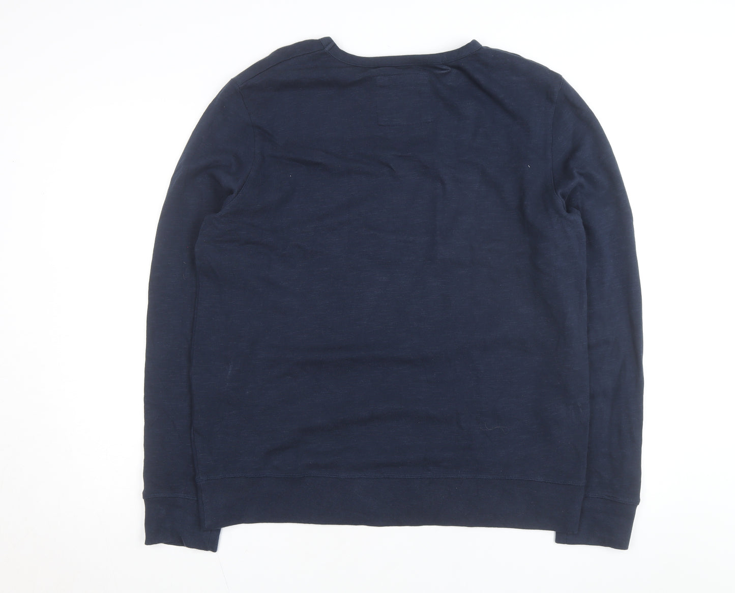 Bench Men's Blue Striped Pullover Sweatshirt Size L Crew Neck
