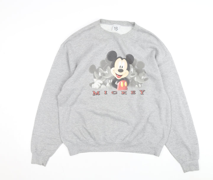 Disney Men’s Grey Mickey Mouse Pullover Sweatshirt Size L