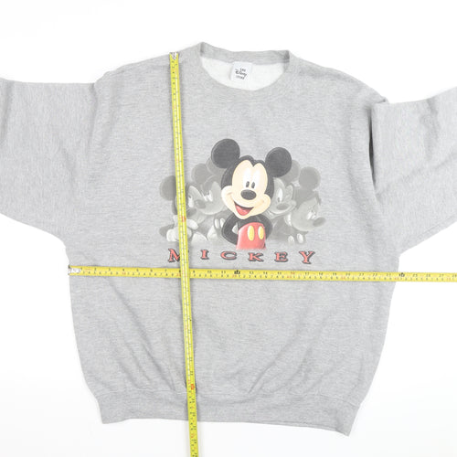 Disney Men’s Grey Mickey Mouse Pullover Sweatshirt Size L