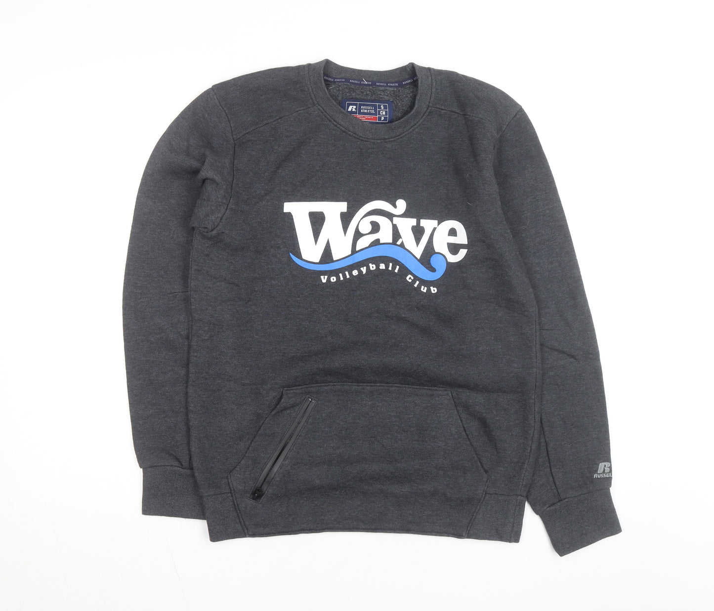 Russell Athletic Men's Grey Small Sweatshirt Wave Volleyball Pullover