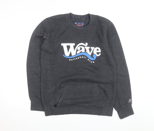 Russell Athletic Men's Grey Small Sweatshirt Wave Volleyball Pullover