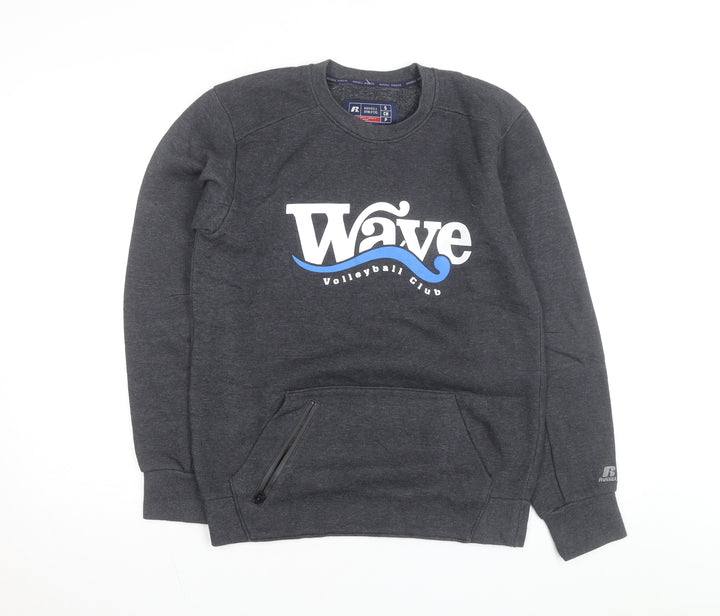 Russell Athletic Men's Grey Small Sweatshirt Wave Volleyball Pullover
