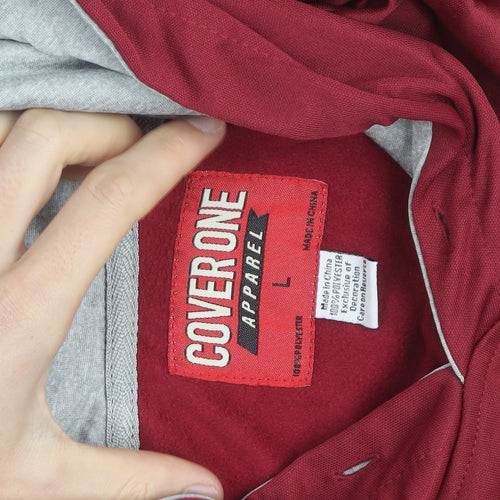 Cover One Apparel Men’s Red L Pullover Hoodie with Logo
