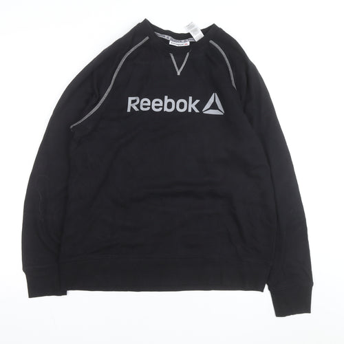 Reebok Men's Black Medium Pullover Sweatshirt Crew Neck Sportswear