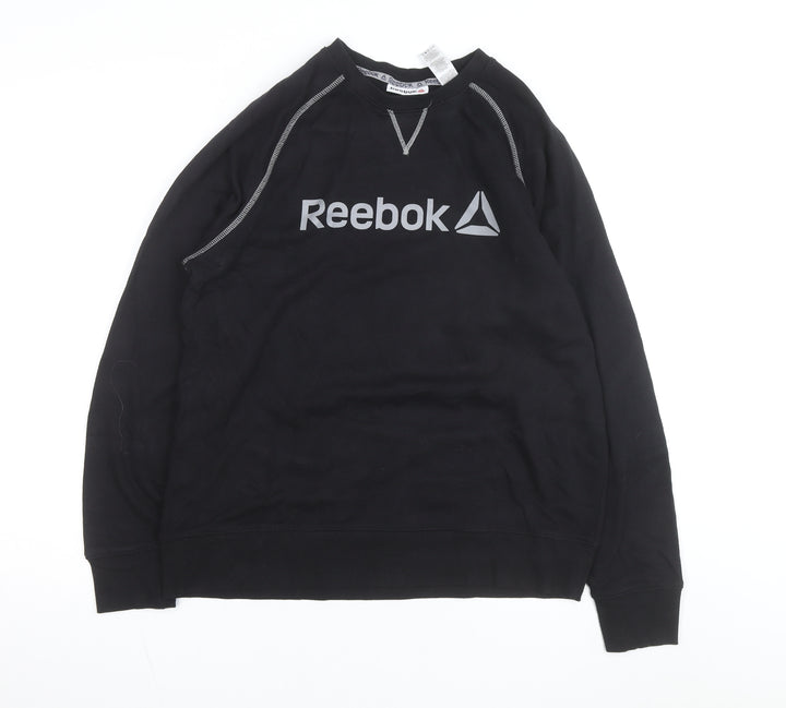 Reebok Men's Black Medium Pullover Sweatshirt Crew Neck Sportswear