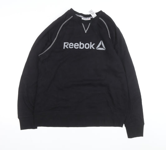 Reebok Men's Black Medium Pullover Sweatshirt Crew Neck Sportswear