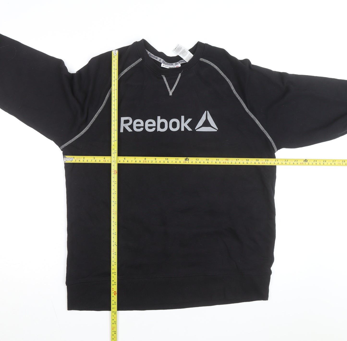 Reebok Men's Black Medium Pullover Sweatshirt Crew Neck Sportswear
