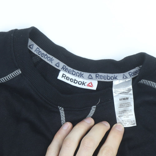 Reebok Men's Black Medium Pullover Sweatshirt Crew Neck Sportswear