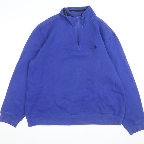 IZOD Men's Blue 2XL 1/4 Zip Fleece Sweatshirt Pullover