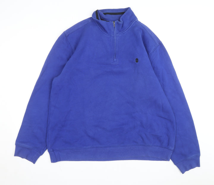 IZOD Men's Blue 2XL 1/4 Zip Fleece Sweatshirt Pullover