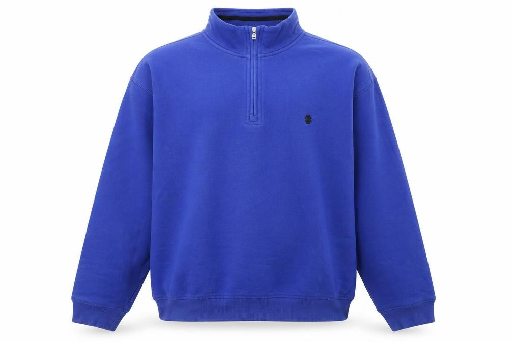 Front view of IZOD Men's Blue 2XL 1/4 Zip Fleece Sweatshirt Pullover