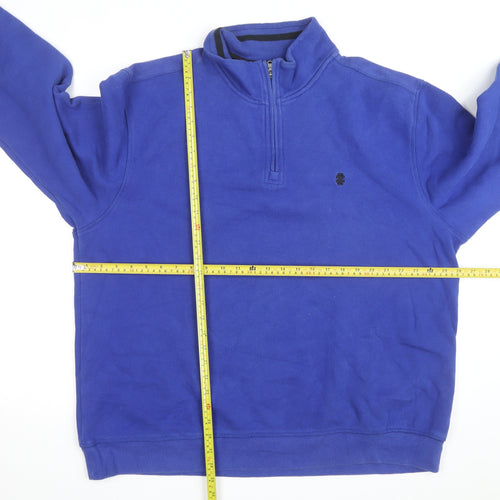 IZOD Men's Blue 2XL 1/4 Zip Fleece Sweatshirt Pullover