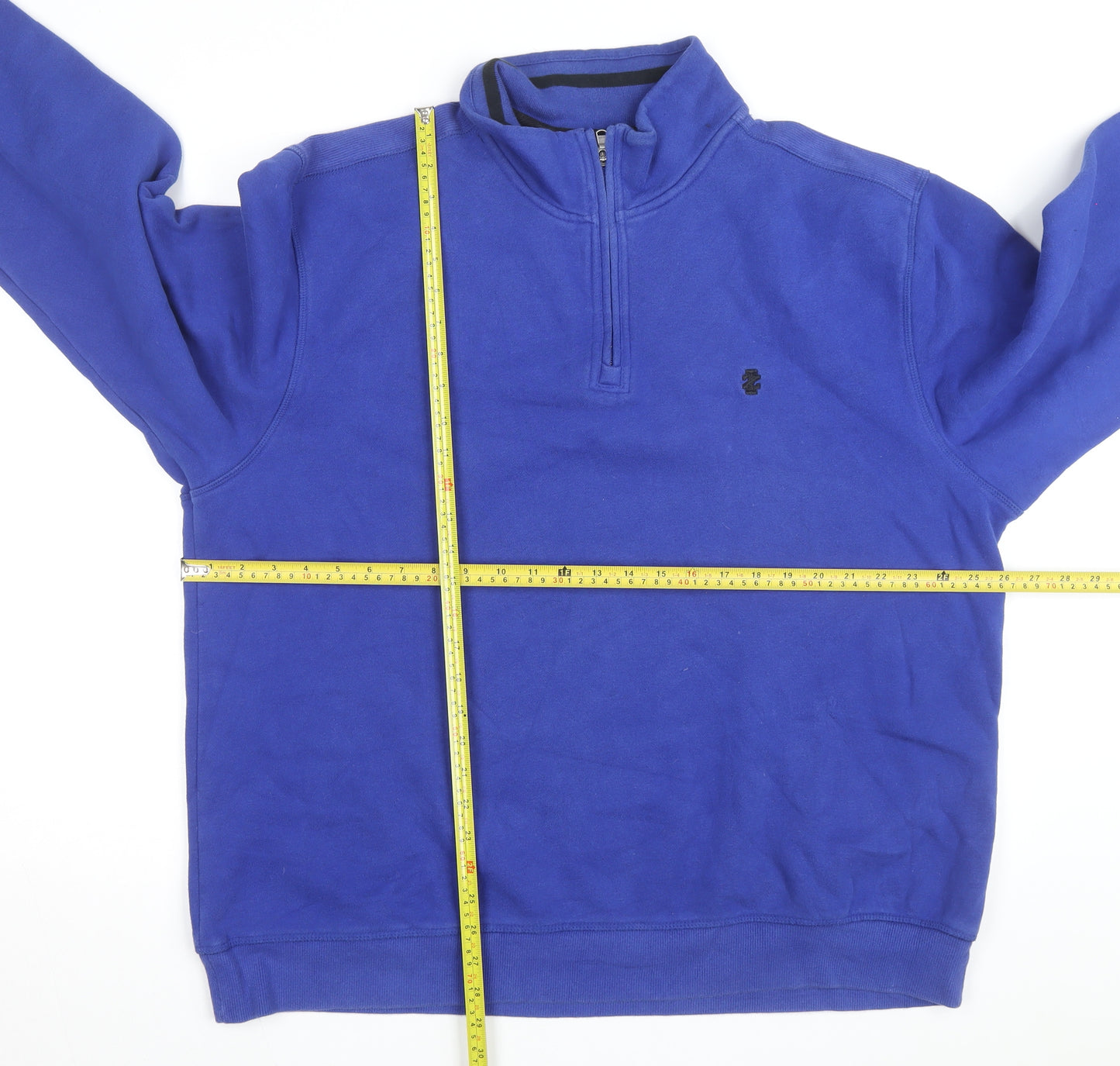 IZOD Men's Blue 2XL 1/4 Zip Fleece Sweatshirt Pullover