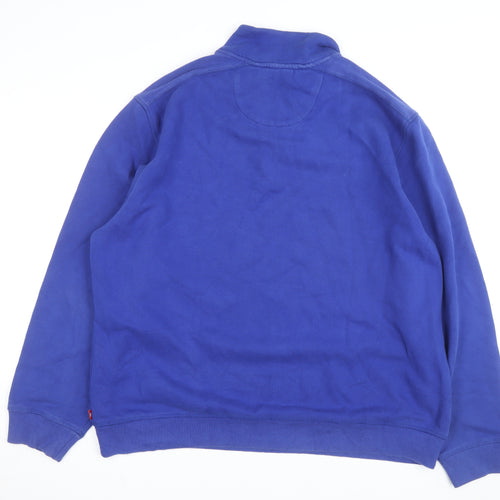 IZOD Men's Blue 2XL 1/4 Zip Fleece Sweatshirt Pullover