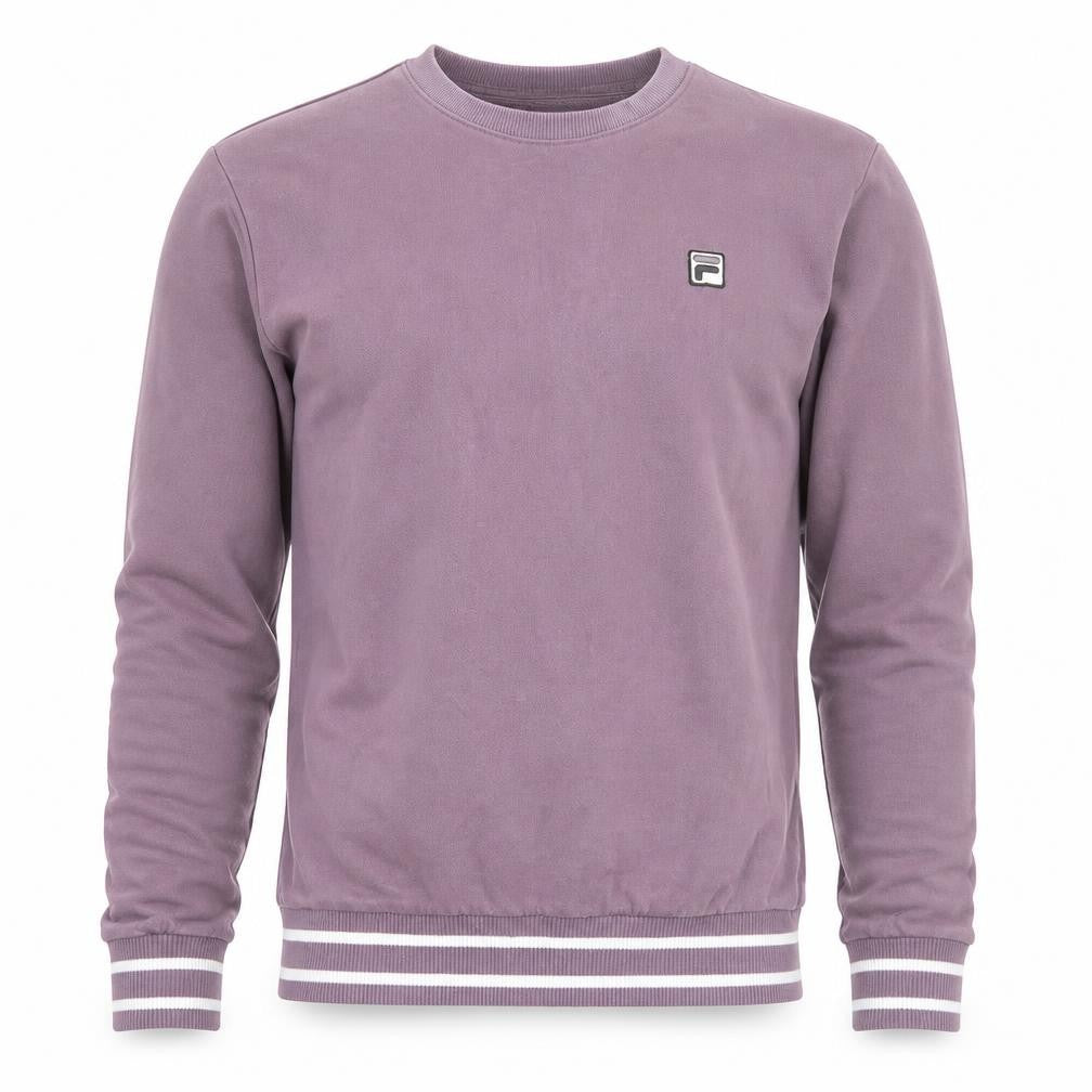 Front view of Fila Men’s Purple Crew Neck Pullover Sweatshirt, size M