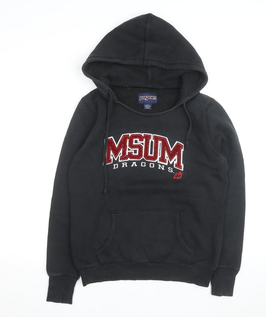Jansport Mens Black L Pullover Hoodie MSUM Dragons Graphic Fleece
