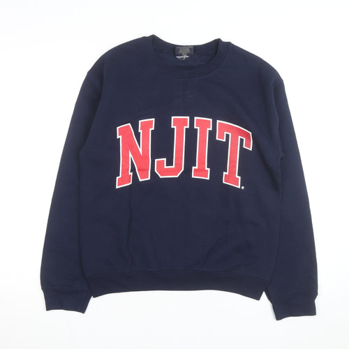 MV Sport Men's Blue NJIT Logo Crew Neck Sweatshirt Size S