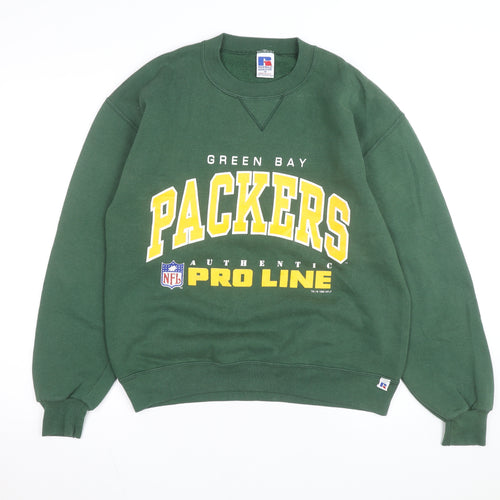 Russell Athletic Men's Green Packers Sweatshirt Medium Pullover Crew Neck