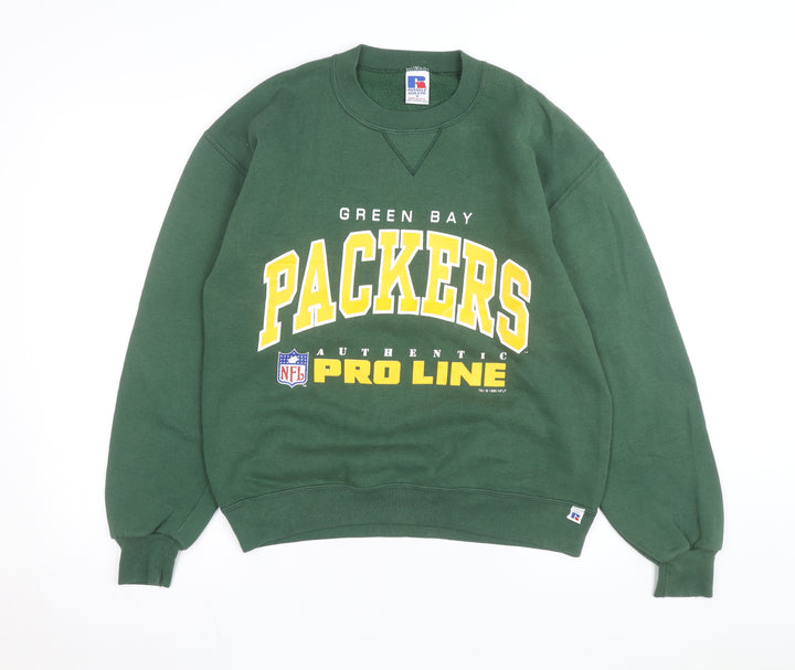 Russell Athletic Men's Green Packers Sweatshirt Medium Pullover Crew Neck