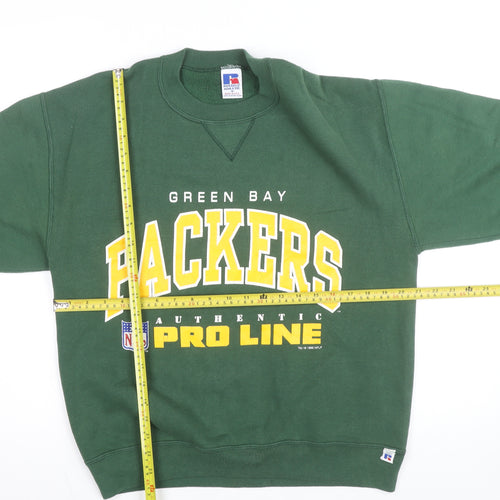 Russell Athletic Men's Green Packers Sweatshirt Medium Pullover Crew Neck