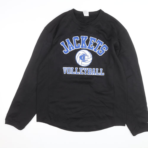 Badger Sport Men's Black Volleyball Crew Neck Pullover Sweatshirt M