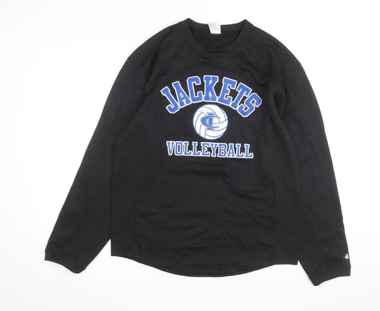Badger Sport Men's Black Volleyball Crew Neck Pullover Sweatshirt M
