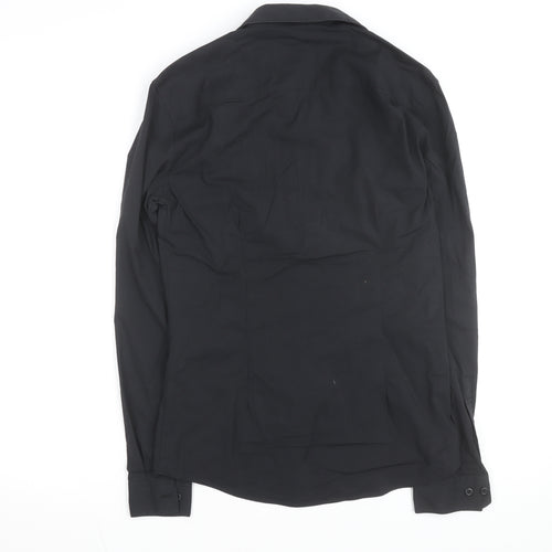 Father Sons Men's Black Slim Fit Stretch Button-Up Shirt S