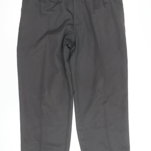 Dunlop Men’s Black 36” Regular Fit Pleated Dress Trousers