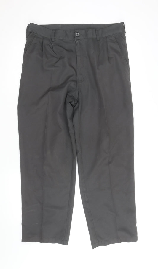 Dunlop Men’s Black 36” Regular Fit Pleated Dress Trousers