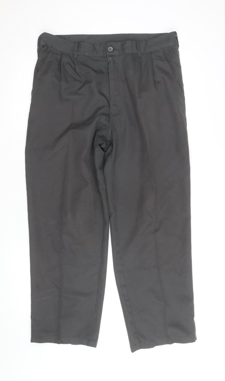 Dunlop Men’s Black 36” Regular Fit Pleated Dress Trousers