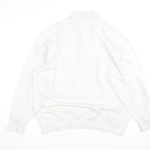 Dockers Men’s Ivory 1/4 Zip High Neck Sweatshirt Size L Regular Fit