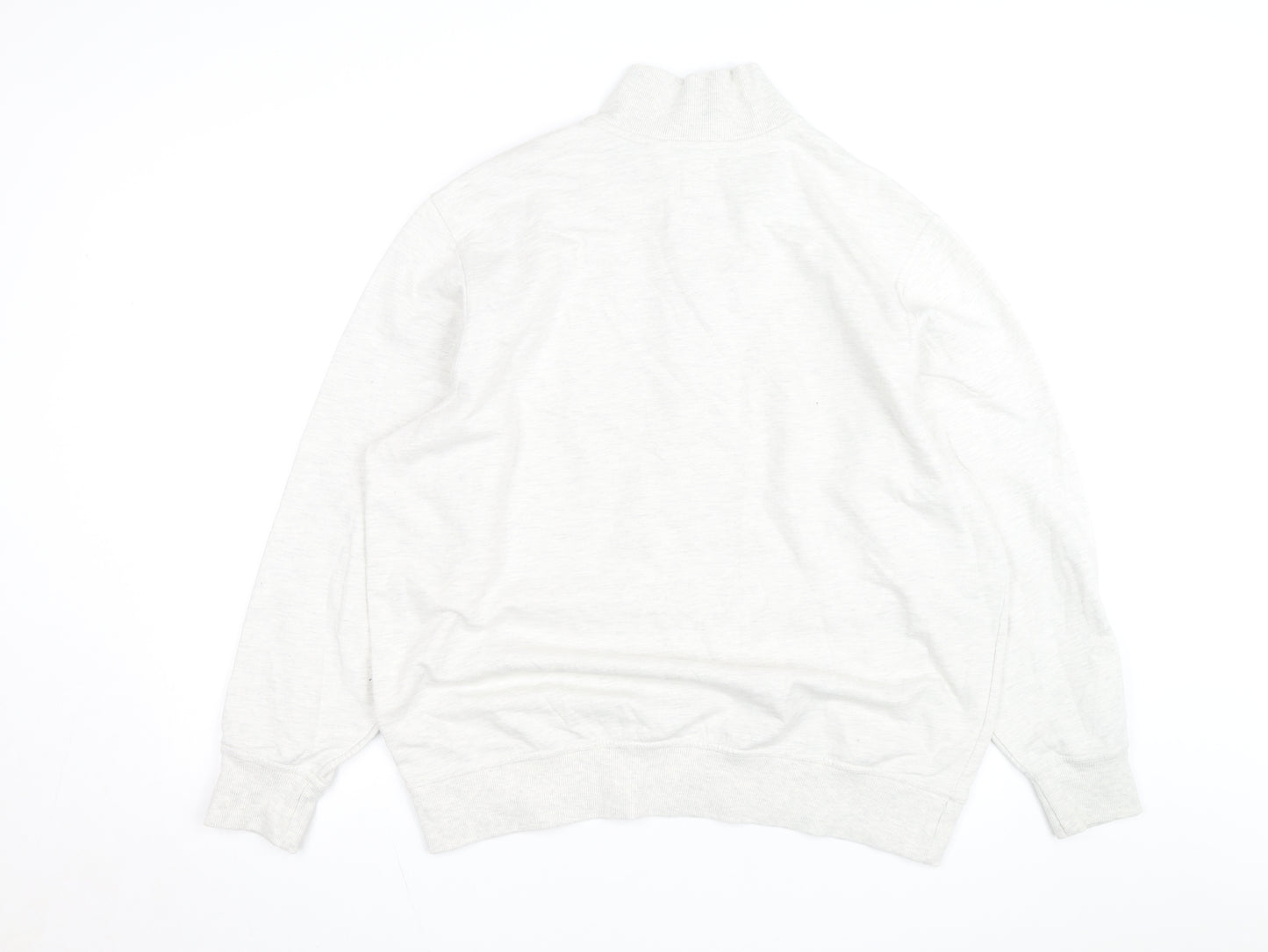 Dockers Men’s Ivory 1/4 Zip High Neck Sweatshirt Size L Regular Fit