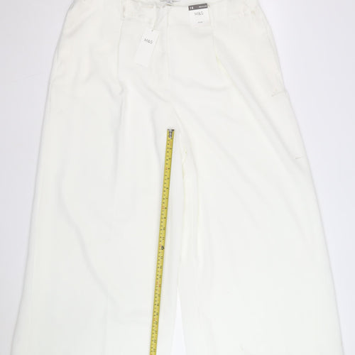 Marks and Spencer Women’s Ivory Wide-Leg Trousers Size 18