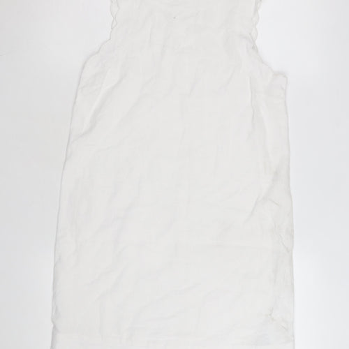Marks and Spencer Women's White Linen Shift Dress Size 6