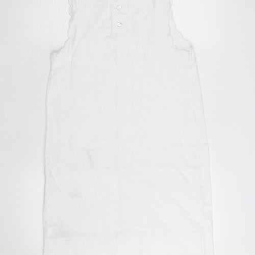 Marks and Spencer Women's White Linen Shift Dress Size 6