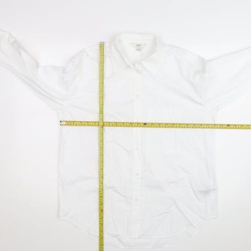Marks and Spencer Men's White Regular Fit Long Sleeve Cotton Shirt Size 15