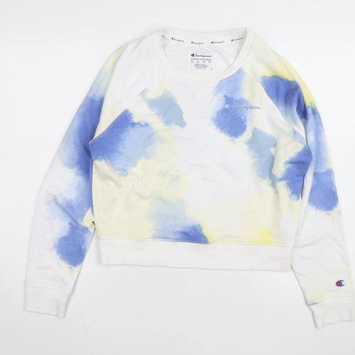 Champion Women's Blue Tie Dye Pullover Sweatshirt Size L