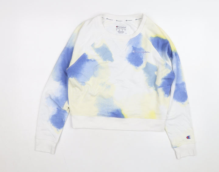 Champion Women's Blue Tie Dye Pullover Sweatshirt Size L