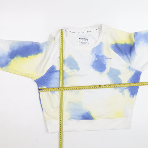 Champion Women's Blue Tie Dye Pullover Sweatshirt Size L