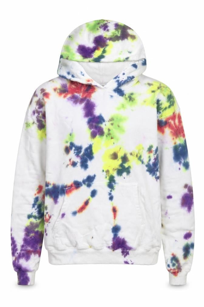 Front view of No Boundaries Women’s Multicoloured Tie-Dye Pullover Hoodie XS Cotton