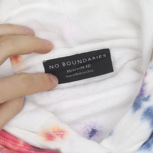 No Boundaries Women’s Multicoloured Tie-Dye Pullover Hoodie XS Cotton