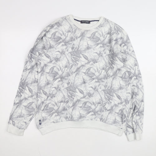 Bagarda Men's Grey Floral Crew Neck Sweatshirt Size M