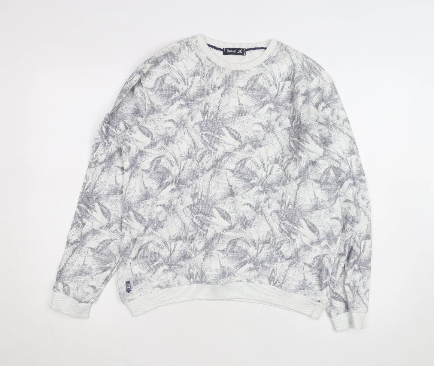 Bagarda Men's Grey Floral Crew Neck Sweatshirt Size M