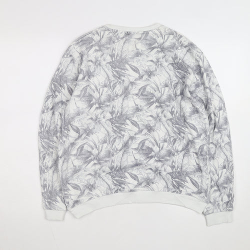 Bagarda Men's Grey Floral Crew Neck Sweatshirt Size M