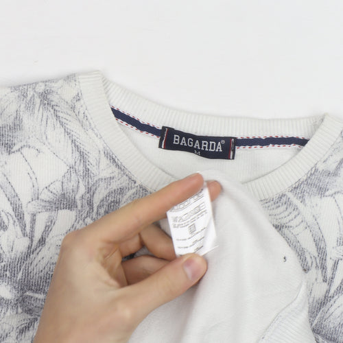 Bagarda Men's Grey Floral Crew Neck Sweatshirt Size M