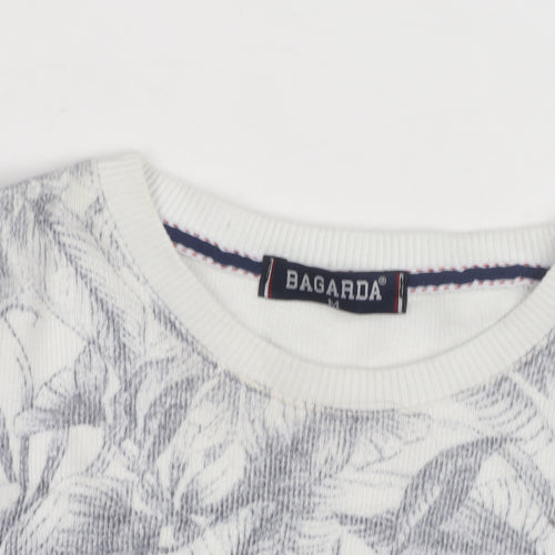Bagarda Men's Grey Floral Crew Neck Sweatshirt Size M
