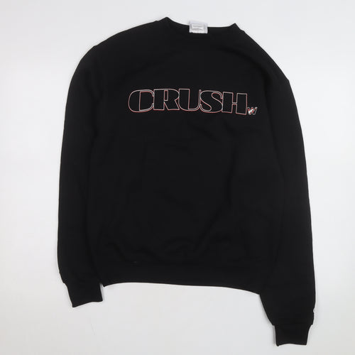 Champion Men's Black Pullover Sweatshirt L Crew Neck Graphic Print